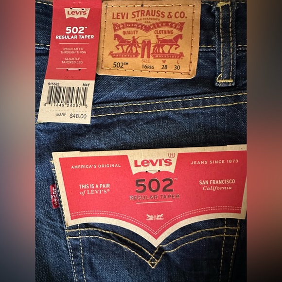 Levi’s Boys 502 Regular Taper Jeans - Picture 3 of 4